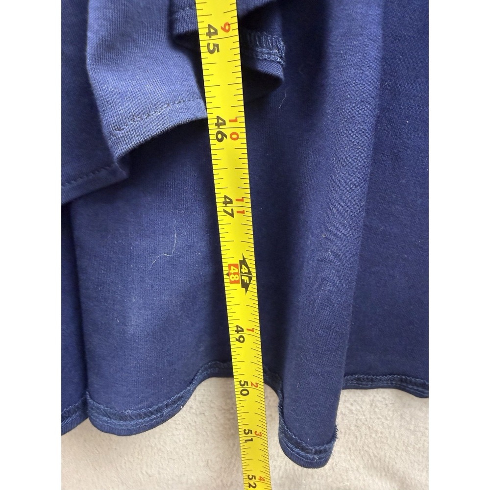 Lands End Women's Sz M Blue Short Sleeve Midi Wrap V-Neck Ruffled Hem Dress - Picture 7 of 11